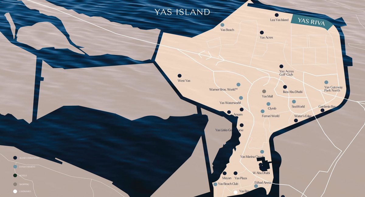 Location map of  Yas Riva