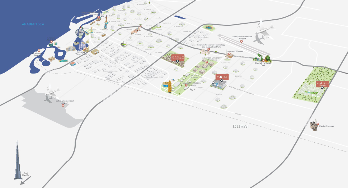 Location map of  Edge 2 at Al Mamsha