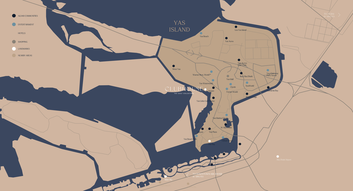 Location map of  The Clubhouse Yas Golf Collection 