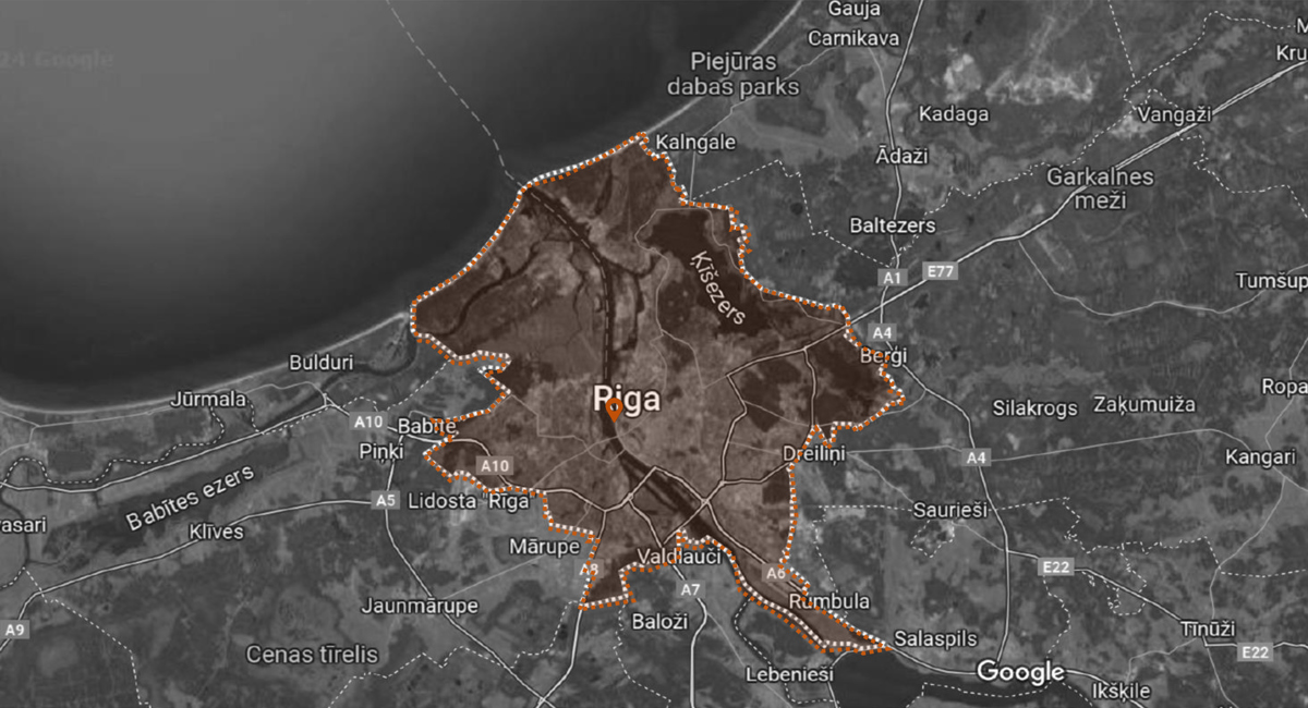 Location map of  Riga Waterfront - Latvia