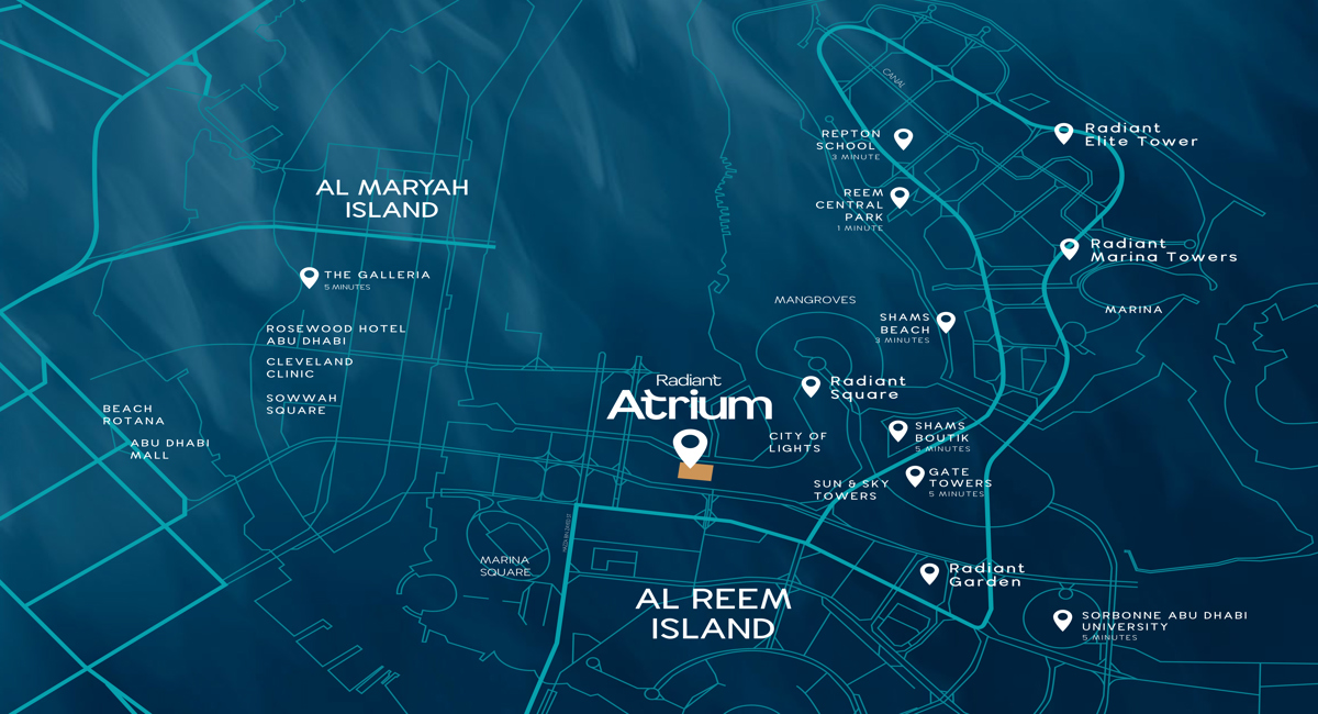 Location map of  Radiant Atrium