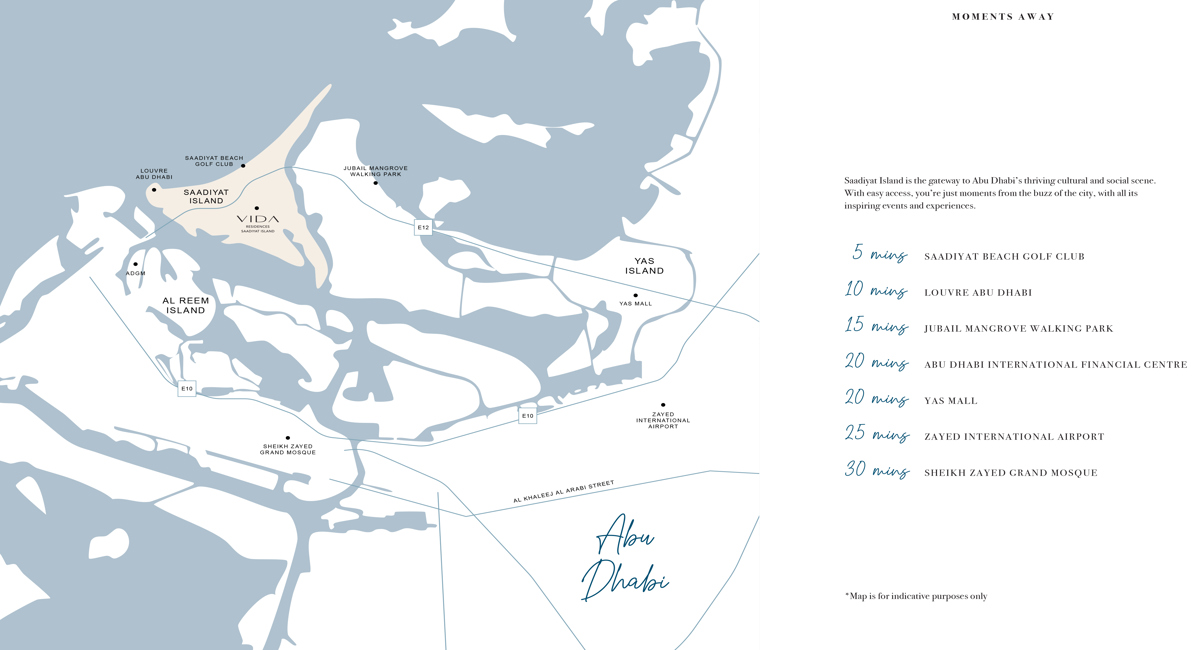 Location map of  Vida Residences - Saadiyat Island