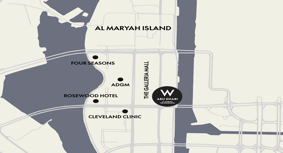 Location map of  W Residences - Taraf Holding