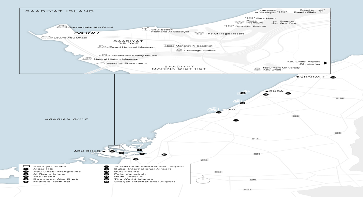 Location map of  Nobu Hotel Residences