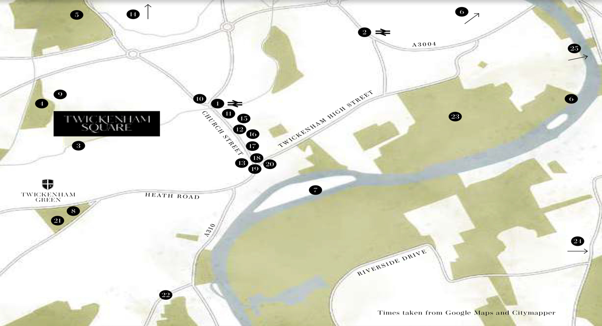 Location map of  Twickenham  Square