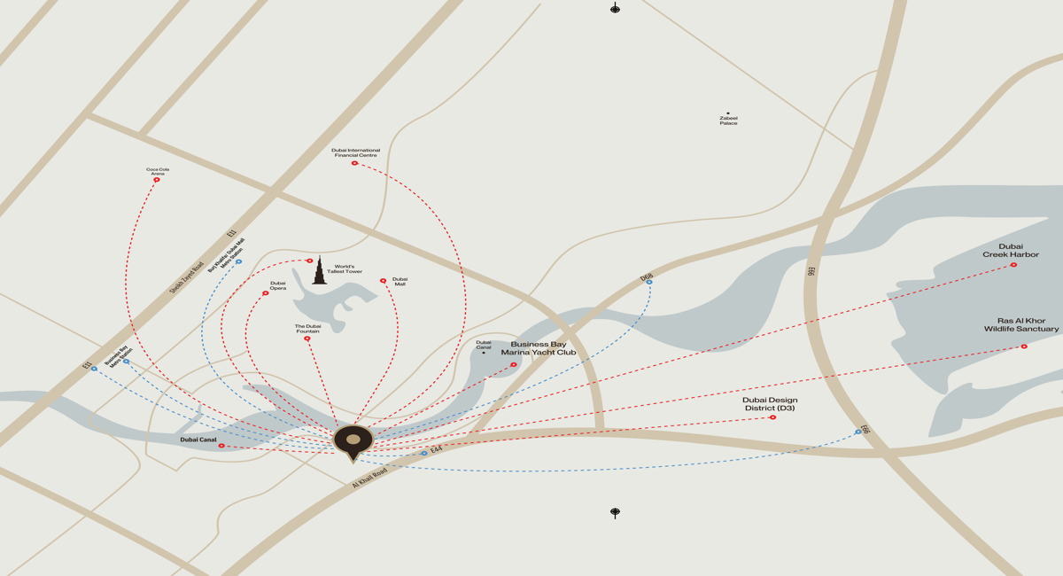 Location map of  binghatti skyhall